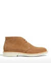 Brunello Cucinelli Men's Suede Lace-up Desert Boots In Brown