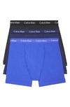 Calvin Klein 3-pack Moisture Wicking Boxer Briefs In Blue Combo