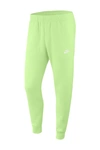 Nike Club Pocket Fleece Joggers In Ltlqlm/white