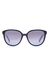 Kate Spade Saturday 54mm Vienne Gradient Polarized Cat Eye Sunglasses In Blue / Grey Shaded Blu