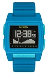 Nixon Base Tide Pro Digital Silicone Strap Watch, 42mm In Teal