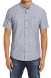 Travismathew Whatta Catch Geo Print Short Sleeve Button-up Shirt In Mood Indigo