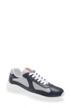 Prada America's Cup Bike Low Top Sneaker In Baltico/ Argento