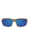 Costa Del Mar 59mm Wraparound Sunglasses In Camo Green