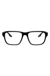 Prada 54mm Rectangular Optical Glasses In Black