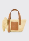 Loewe Women's Small Elephant Basket Bag In Natural/tan