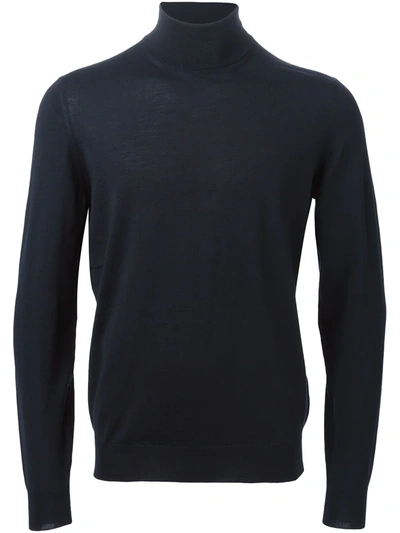 Drumohr Turtle Neck Jumper In Blue