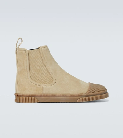 Loewe Men's  Beige Leather Ankle Boots