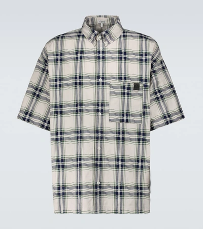Loewe Plaid Patchwork Button-down Cotton Shirt In Multi-colour