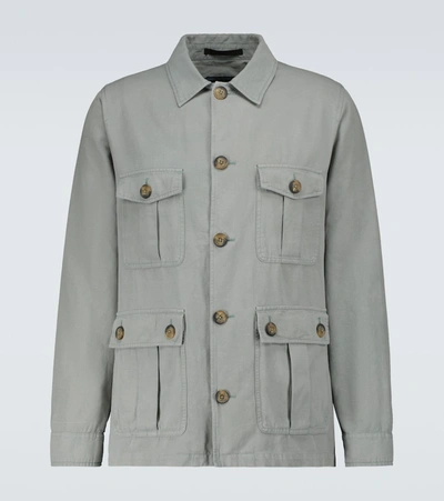 Frescobol Carioca Andre Cotton-blend Twill Field Jacket In Green