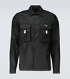 Prada Pockets-detail Re-nylon Shirt In Black