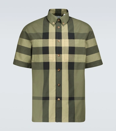 Burberry Vintage Check Cotton Button-down Shirt In Green
