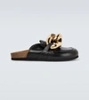 Jw Anderson Chain-detail Leather Mules In Black