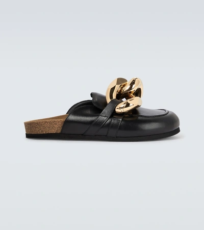 Jw Anderson Curb Chain Mules In Black