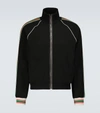 Gucci Web-stripe Gg-jacquard Zipped Jersey Track Jacket In Black