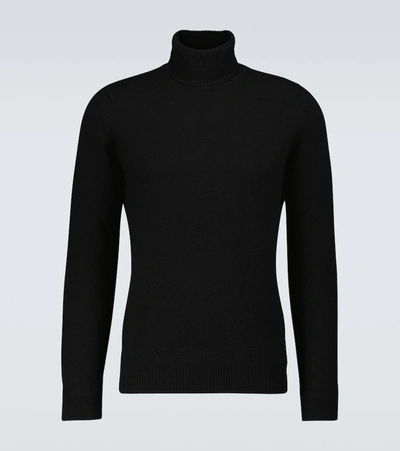 John Smedley Kolton Wool And Cashmere Turtleneck In Black