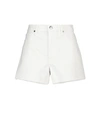 Frame Le Simone Fray Hem Denim Cutoff Shorts In White