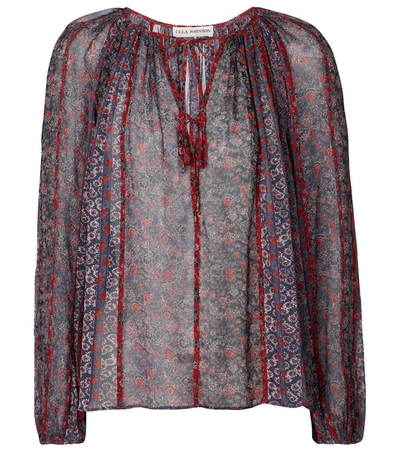 Ulla Johnson Deetra Floral-print Silk-voile Blouse In Twilight