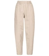 BRUNELLO CUCINELLI HIGH-RISE STRAIGHT COTTON-BLEND PANTS,P00593437