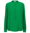 Stella Mccartney Silk Crepe De Chine Tunic Blouse In Green