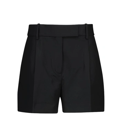 Khaite Maarte High-rise Cotton-twill Wide-leg Shorts In Black