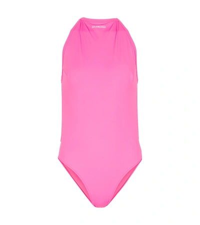 Balenciaga Halterneck Swimsuit In Pink