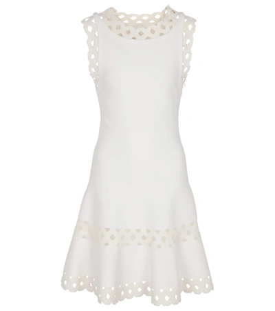 Alaïa Edition 2005 Laser-cut Wool-blend Minidress In Blanc