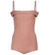 Alaïa Off-shoulder Knit Bodysuit In Pink