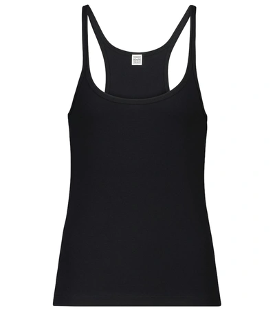 Totême Toteme Organic Cotton Rib Tank Top In Black