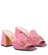 Gucci Baby 75mm Horsebit Mule Sandals In Pink