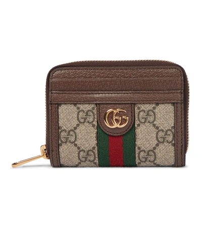 Gucci Ophidia Gg Card Case Wallet In Ebony