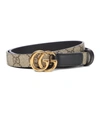 Gucci Classic Canvas Belt With Signature Logo Buckle In Beige