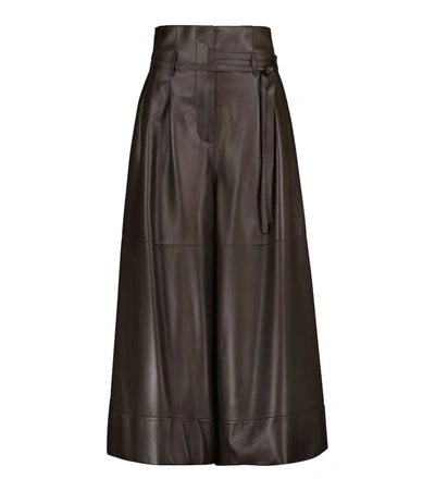 Loewe Leather Culottes In Brown