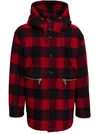 Dsquared2 Checked Single-breasted Coat In Red