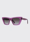 Celine 51mm Cat Eye Sunglasses In 81z Violet Mirror