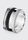 BOUCHERON QUATRE LARGE RING IN WHITE GOLD WITH BLACK PVD,PROD166260048
