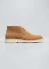 Brunello Cucinelli Men's Suede Lace-up Desert Boots In Brown