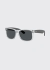 Ray Ban Justin Classic Rectangular Frame Sunglasses In Transparent Gray