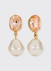 Jennifer Behr Tunis Crystal-pearl Drop Earrings In Rose