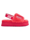 Ugg Disco Sheepskin Slingback Slides In Hibiscus