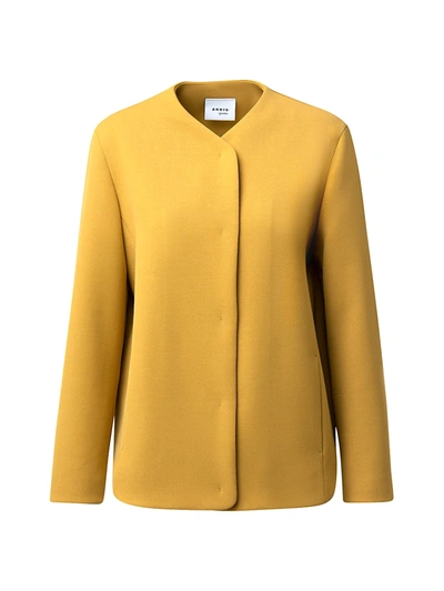 Akris Punto Virgin Wool Casual Coat In Mustard