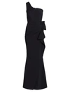 Chiara Boni La Petite Robe Aleksandrina One-shoulder Column Gown In Black