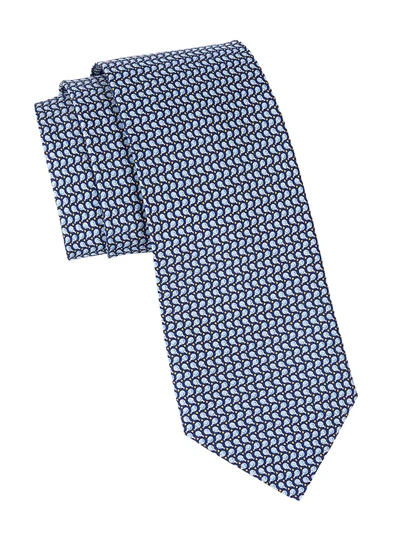 Ferragamo Ping-pong Patterned Silk Tie In Royal