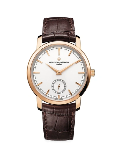 Vacheron Constantin Traditionnelle 18k 5n Rose Gold & Alligator Strap Watch