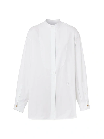 Burberry Monogram-motif Cotton Shirt In Optic White