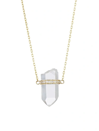 Jia Jia Women's Crystalline 14k Yellow Gold, Crystal Quartz & Diamond Small Pendant Necklace