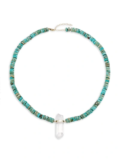 Jia Jia Women's Nevada Blue Jasper & Crystal Quartz Beaded Necklace In Gold