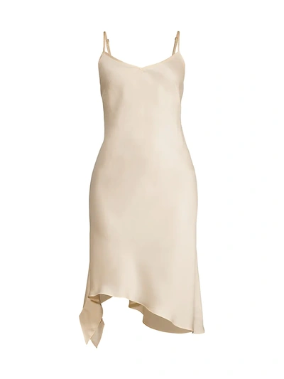 Fame And Partners The Serah Satin Slip Dress In Champagne
