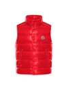 Moncler Kids' Boy's Tib Logo Quilted Vest In Red