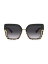 Dolce & Gabbana 52mm Half-print Butterfly Sunglasses In Top Black